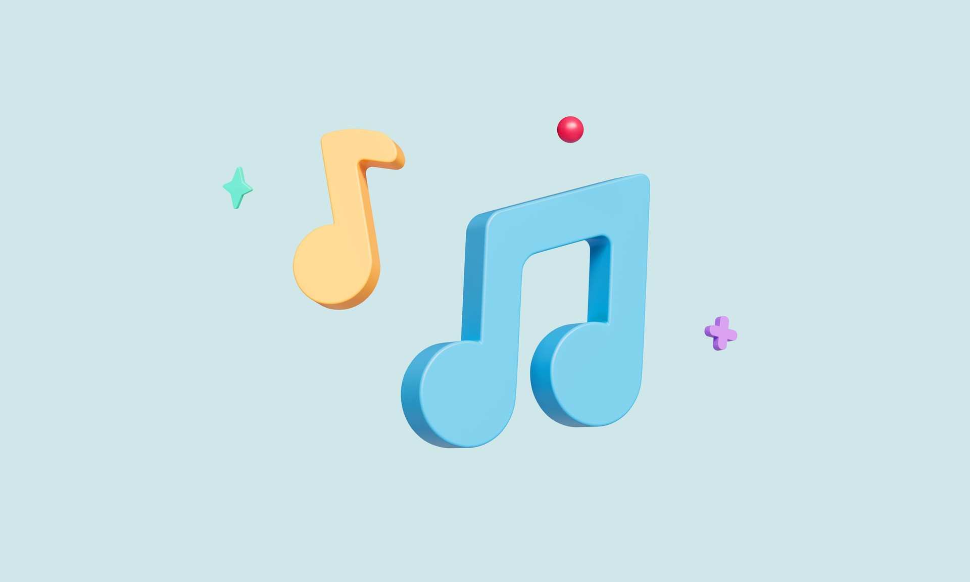 Ícone de nota musical. Renderização 3D.