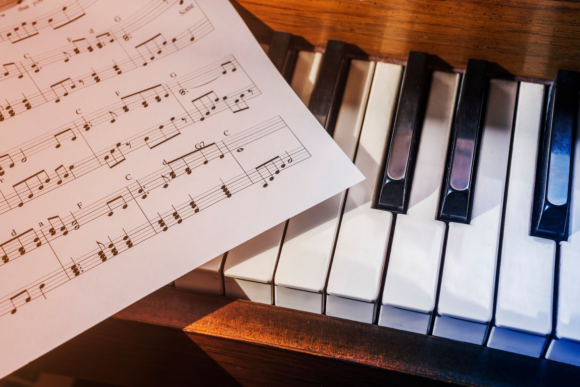 Teclas de Piano e partitura